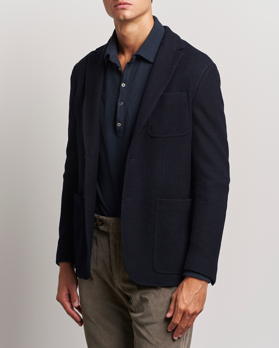 Men | Blazers | Canali | Structured Wool Jersey Blazer Navy