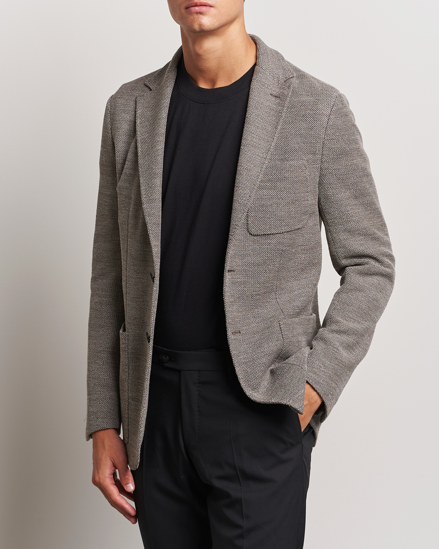 Men | Blazers | Canali | Structured Wool Jersey Blazer Beige