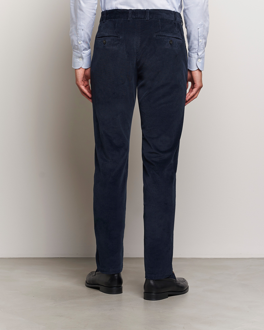 Men | Trousers | Canali | Slim Fit Corduroy Trousers Navy