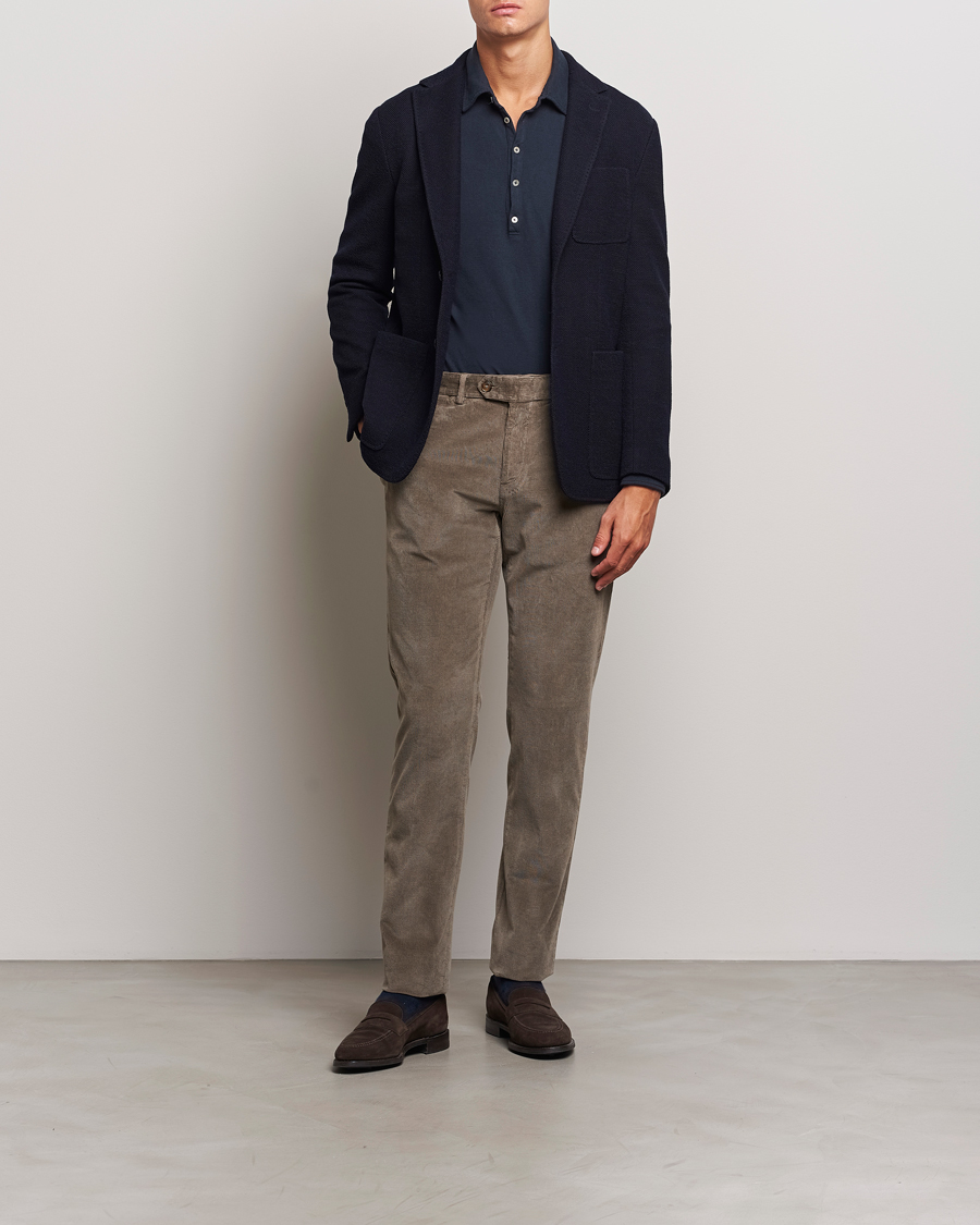 Men | Trousers | Canali | Slim Fit Corduroy Trousers Taupe