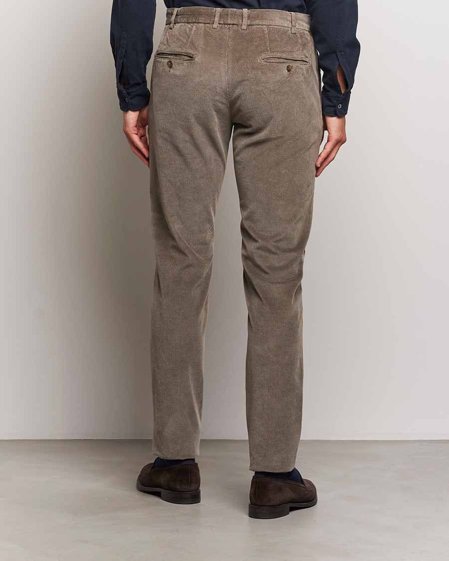 Men | Trousers | Canali | Slim Fit Corduroy Trousers Taupe