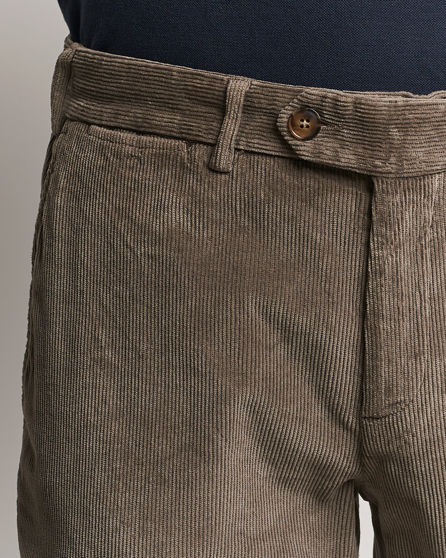 Men | Trousers | Canali | Slim Fit Corduroy Trousers Taupe