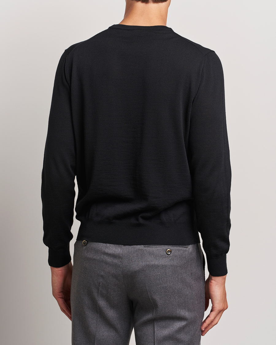 Men | Sweaters & Knitwear | Canali | Merino Wool Crew Neck Black