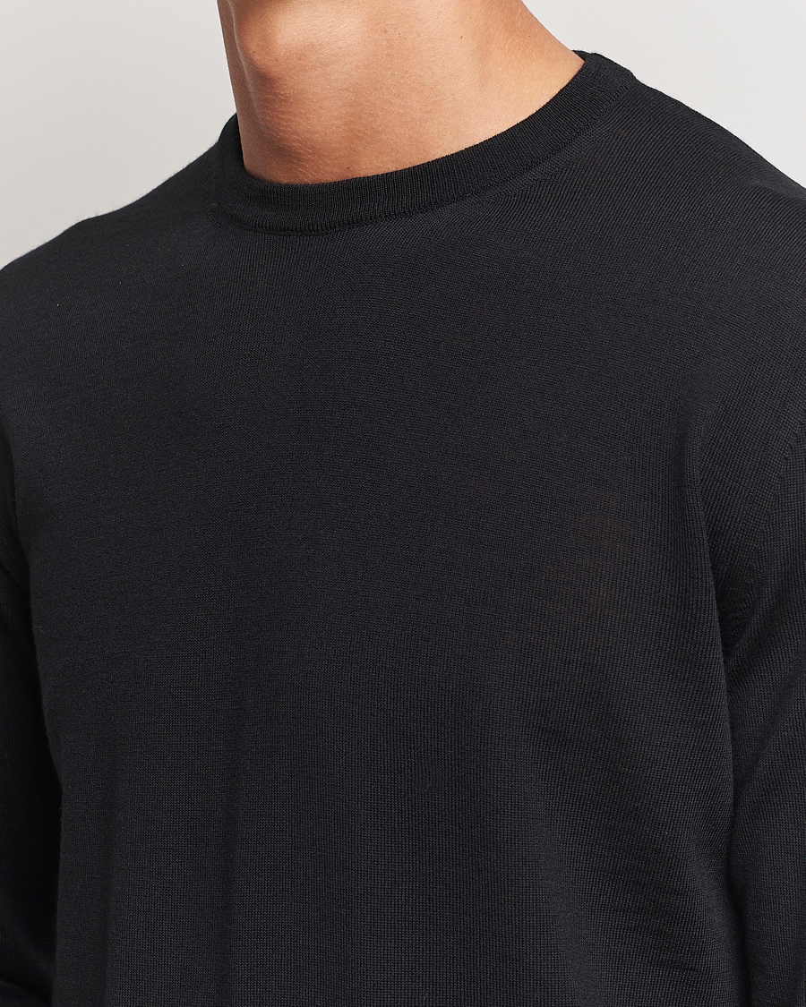 Men | Sweaters & Knitwear | Canali | Merino Wool Crew Neck Black