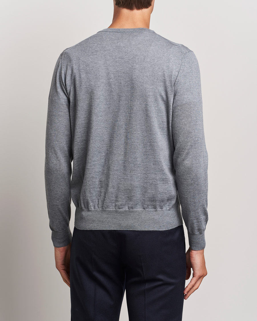 Men | Sweaters & Knitwear | Canali | Merino Wool V-Neck Light Grey