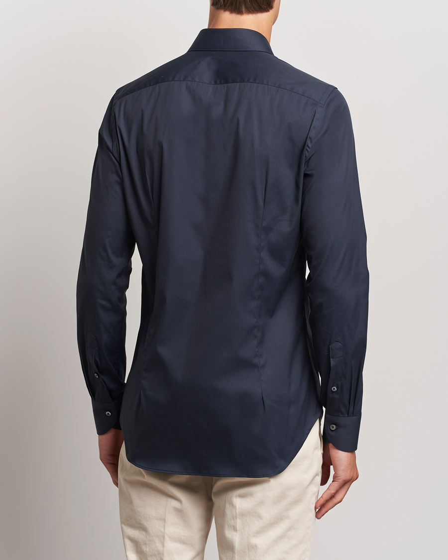 Men | Shirts | Canali | Slim Fit Cotton/Stretch Shirt Navy
