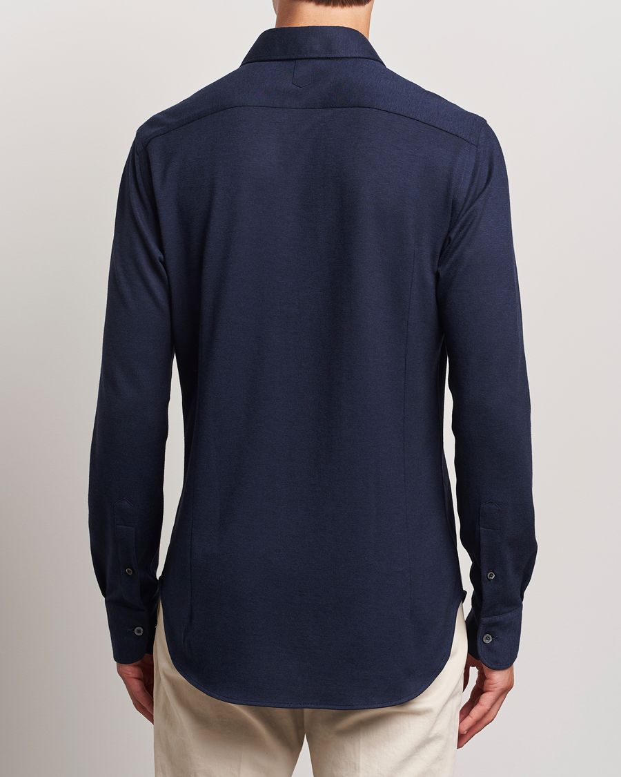 Men | Shirts | Canali | Slim Fit Stretch Piquet Shirt Navy