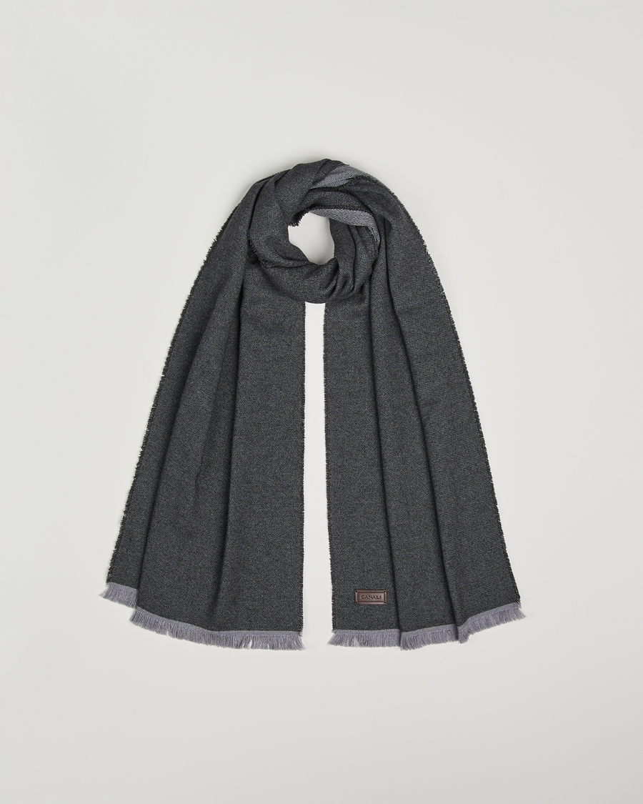 Men | Canali Wool/Cashmere Scarf Grey Melange | Canali | Wool/Cashmere Scarf Grey Melange
