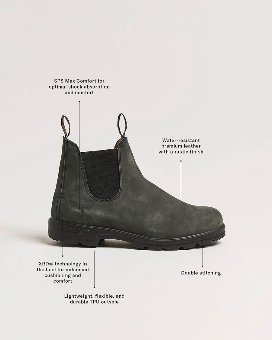 Men | Boots | Blundstone | 587 Original Leather Chelsea Boot Rustic Black