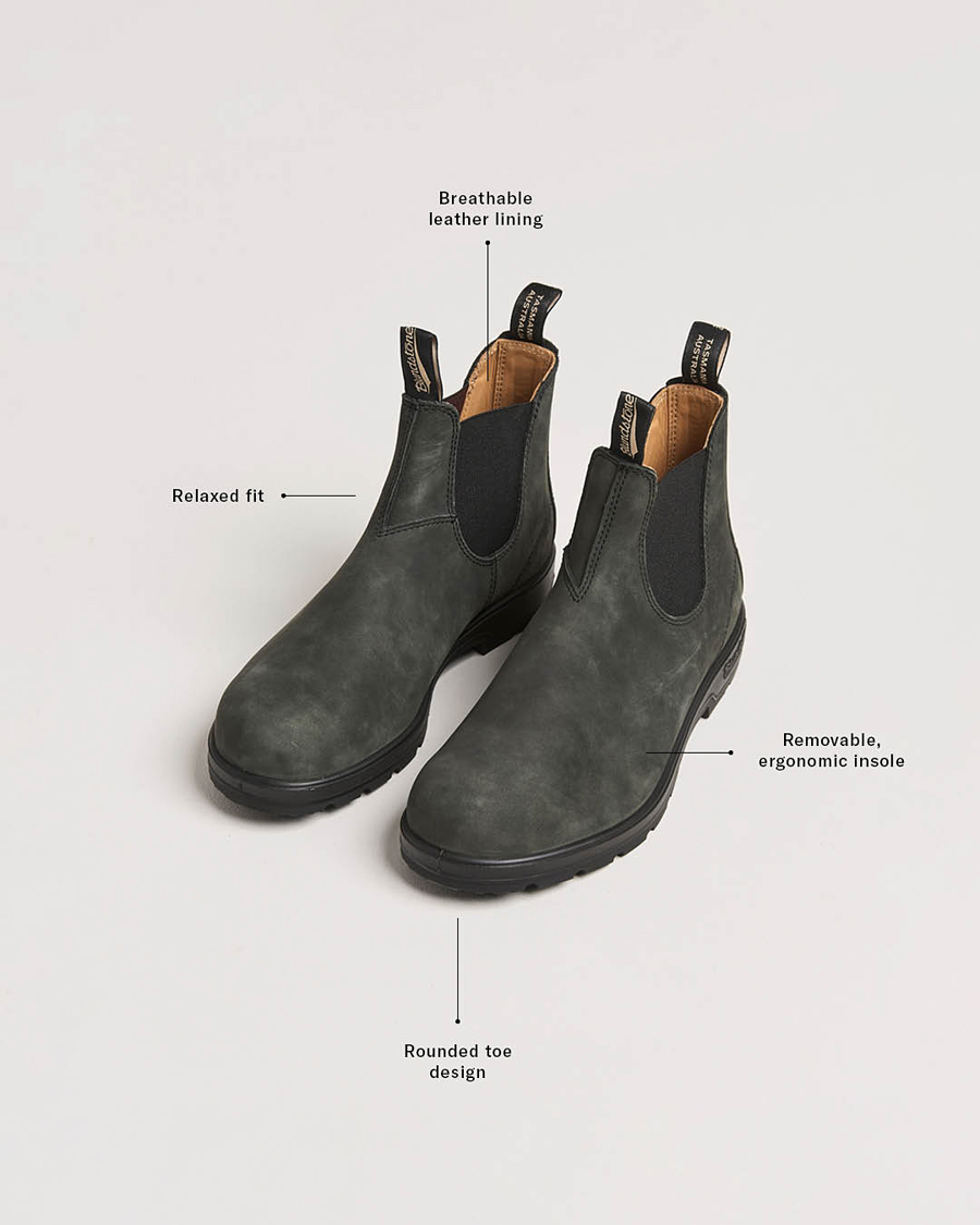 Men | Boots | Blundstone | 587 Original Leather Chelsea Boot Rustic Black