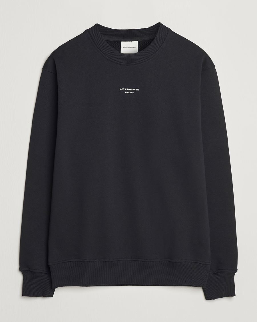Men | Sweaters & Knitwear | Drôle de Monsieur | Classic Slogan Sweatshirt Black