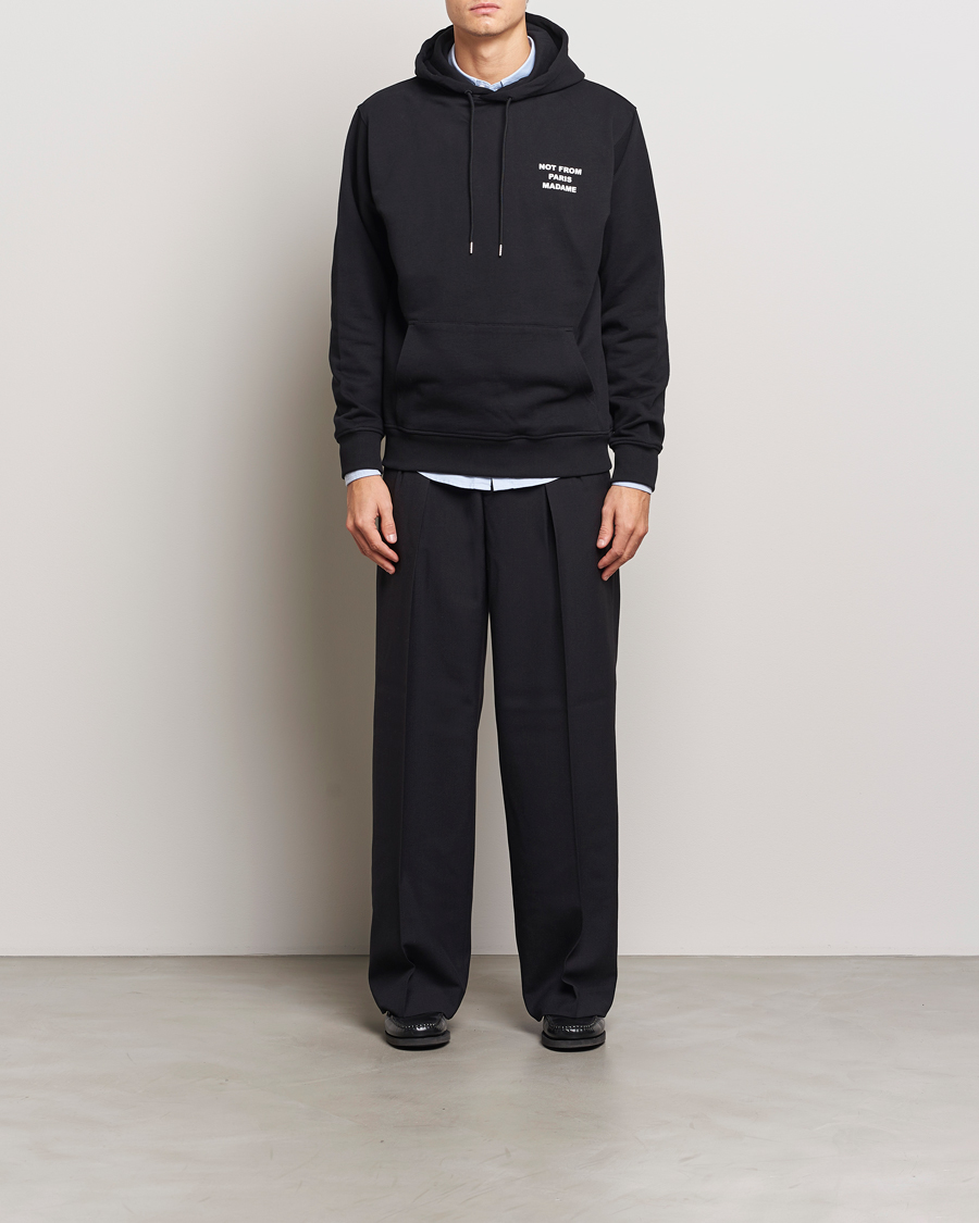 Men | Sweaters & Knitwear | Drôle de Monsieur | Slogan Hoodie Black