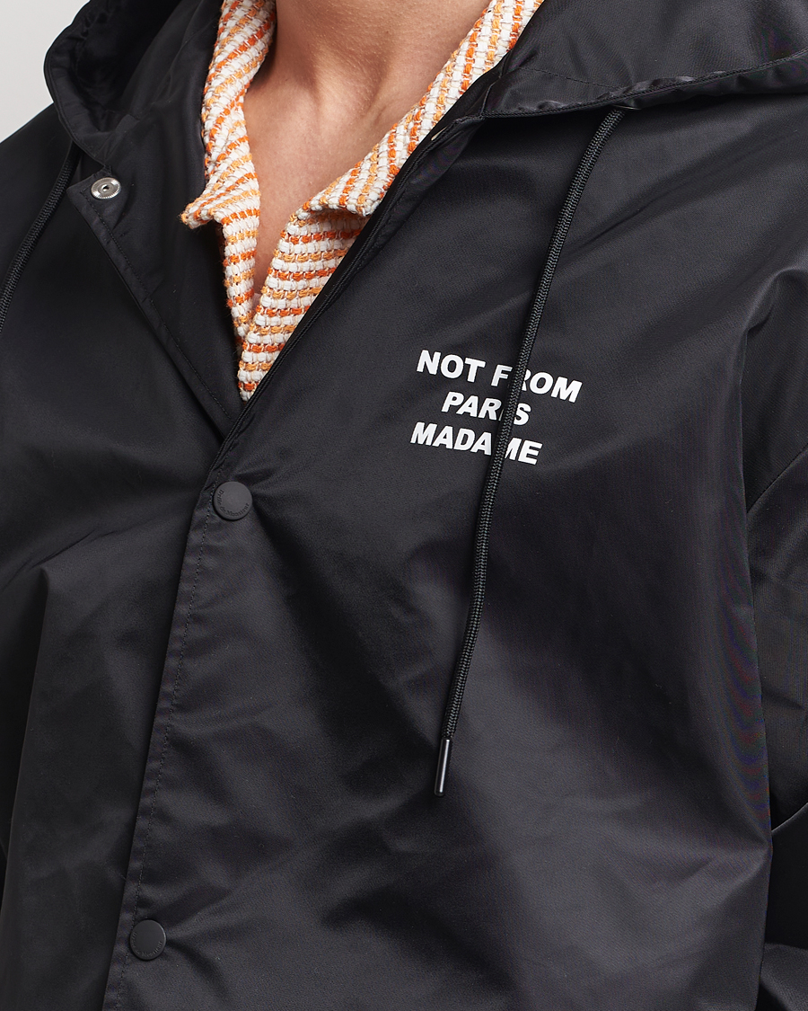 Men | Coats & Jackets | Drôle de Monsieur | La Parka Slogan Coat Black