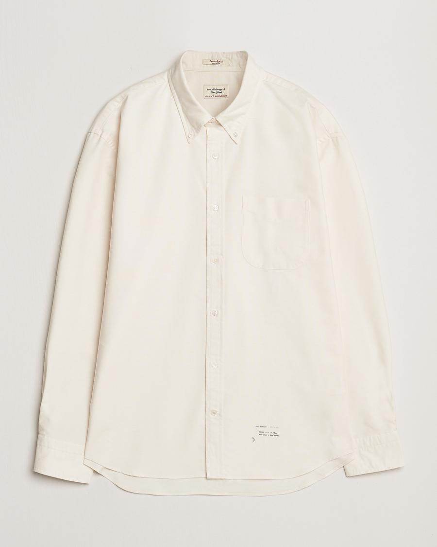 Men | Shirts | GANT 240 Mulberry Street | Regular Fit US Oxford Shirt Cream