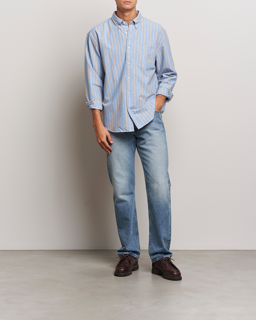 Men | Shirts | GANT 240 Mulberry Street | Regular Fit Archive Oxford Striped Shirt Vintage Blue
