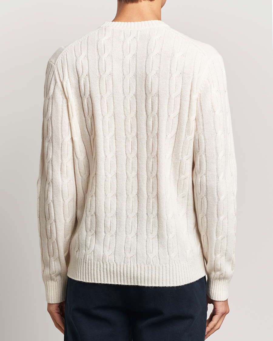 Men | Sweaters & Knitwear | GANT | Lambswool Cable C-Neck Cream