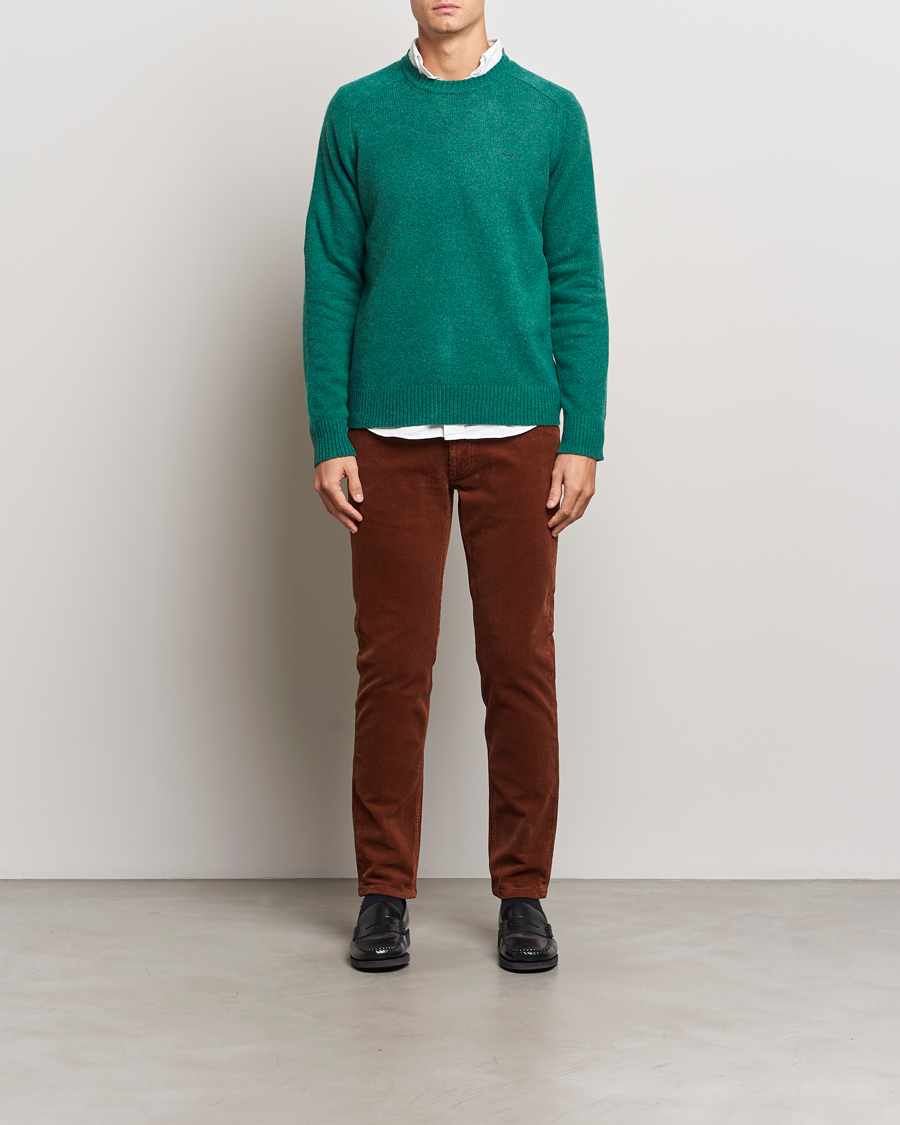 Men | Sweaters & Knitwear | GANT | Wool Blend C-Neck Deep Forest Green