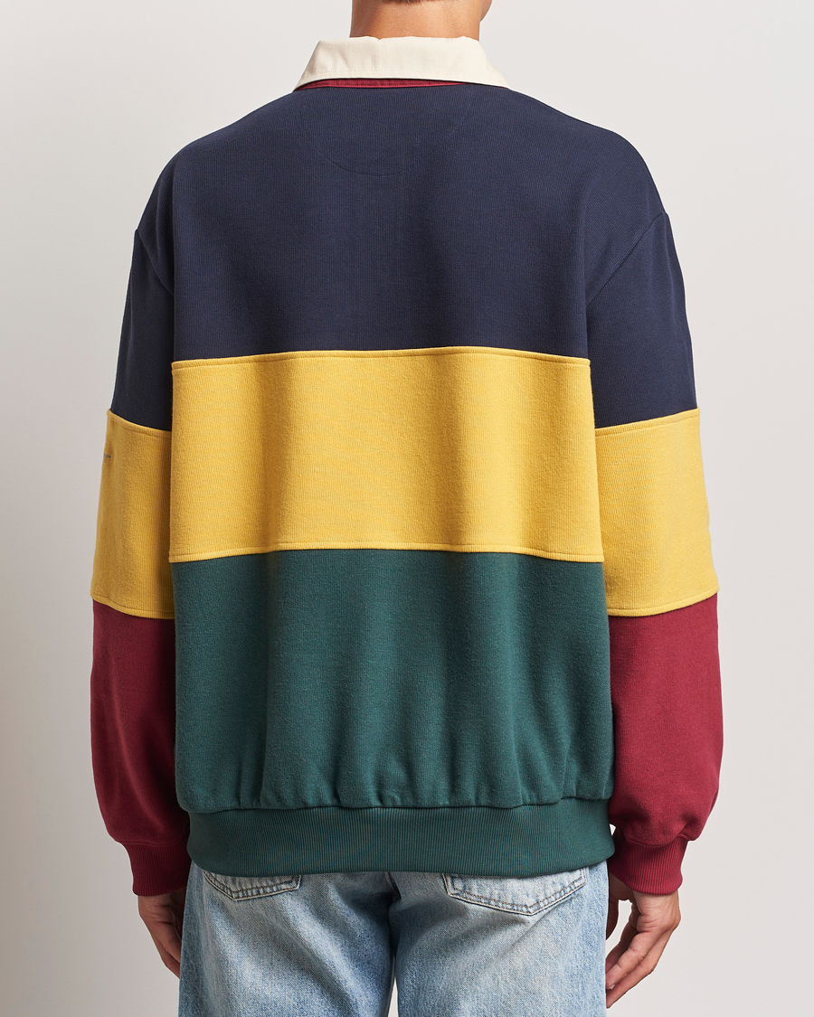Men | Sweaters & Knitwear | GANT | Sweat Color Block Heavy Rugger Evening Blue