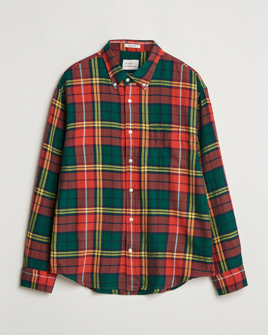 Men | Shirts | GANT | Rel Herigate Twill Tartan Shirt Bright Red