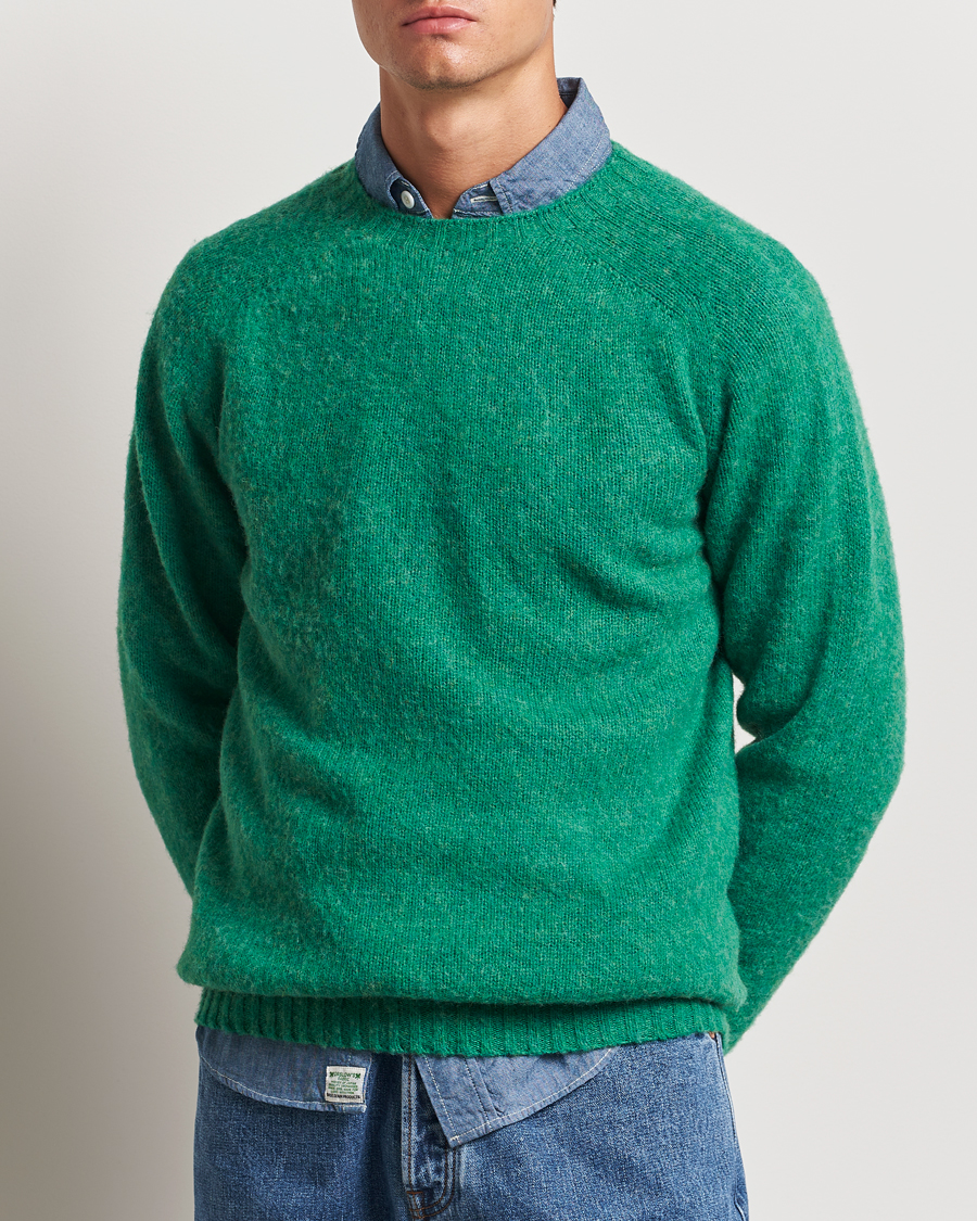 Men | Sweaters & Knitwear | Harley Of Scotland | Brushed Supersoft Lambswool Crewneck Pixie