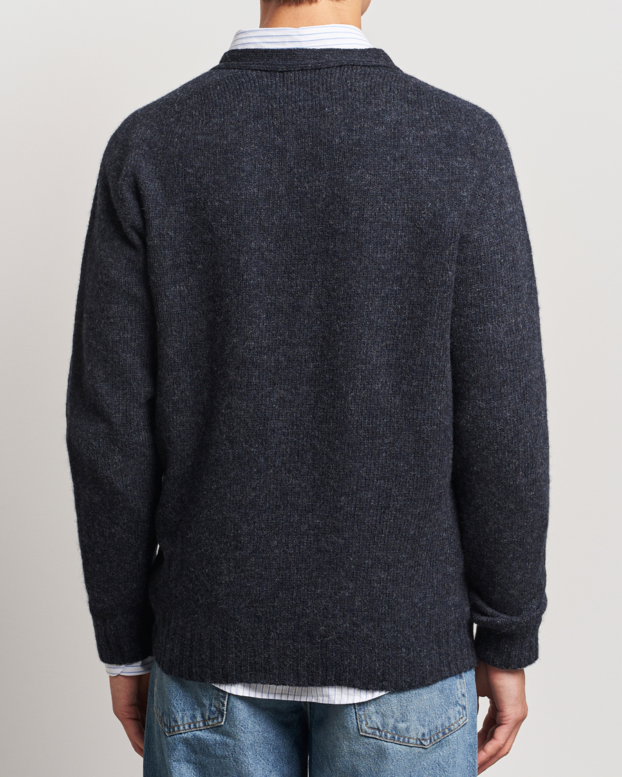 Men | Sweaters & Knitwear | Harley Of Scotland | Supersoft Lambswool Cardigan Charcoal