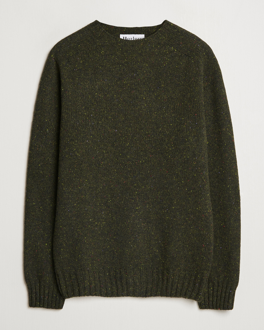 Men | Sweaters & Knitwear | Harley Of Scotland | Donegal Wool Crewneck Harris Green