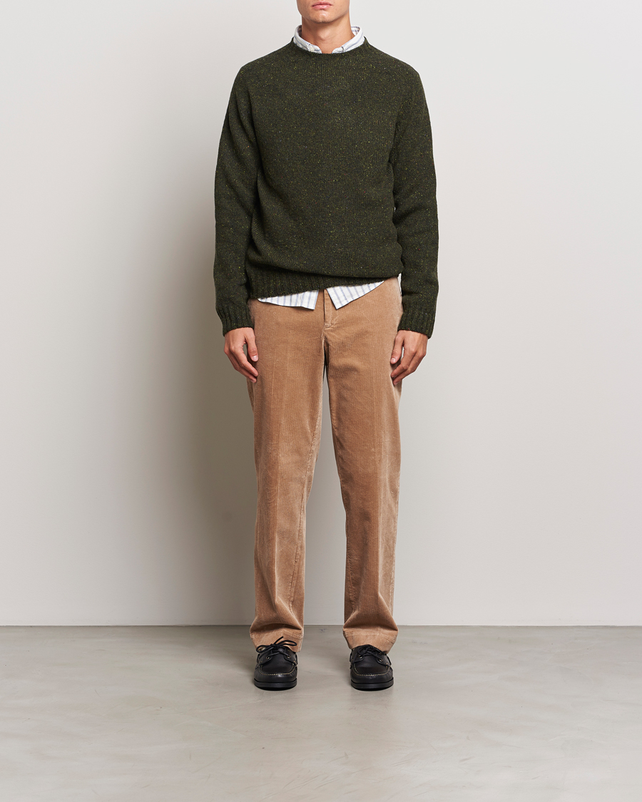 Men | Sweaters & Knitwear | Harley Of Scotland | Donegal Wool Crewneck Harris Green