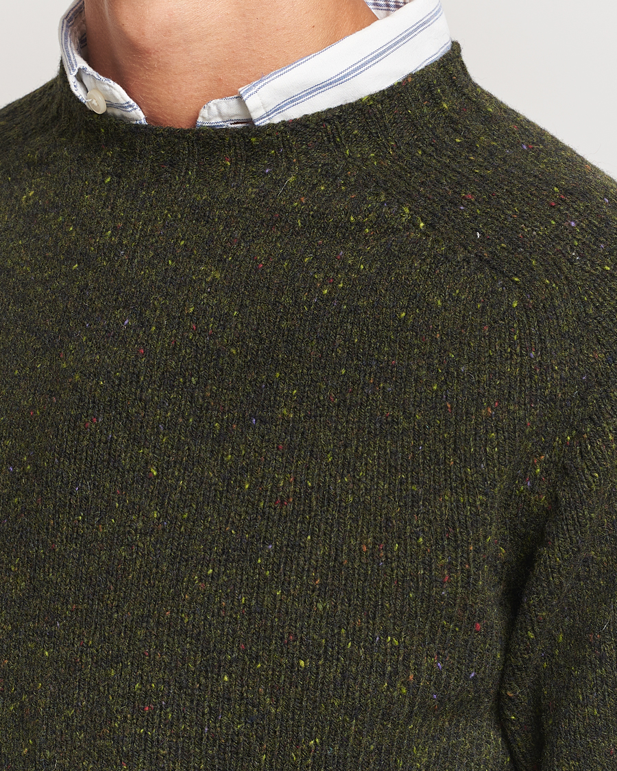 Men | Sweaters & Knitwear | Harley Of Scotland | Donegal Wool Crewneck Harris Green
