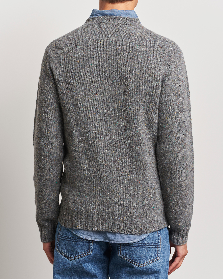 Men | Sweaters & Knitwear | Harley Of Scotland | Donegal Wool Crewneck Grey