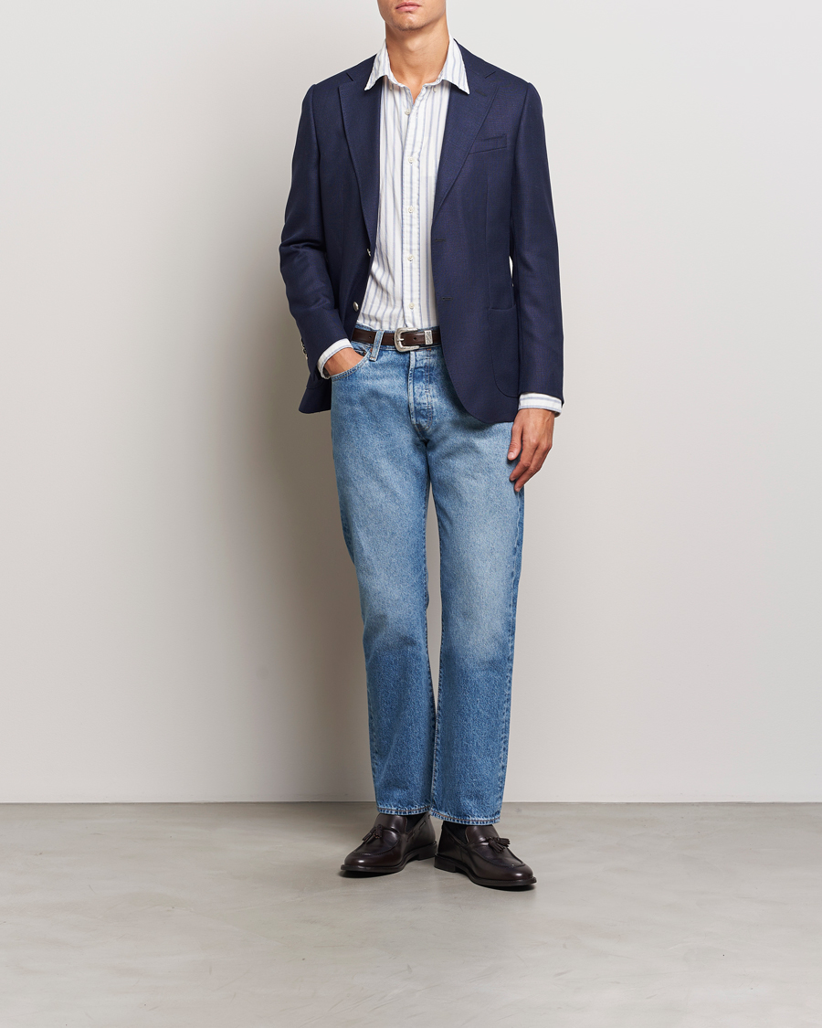 Men | Blazers | Morris Heritage | Wool Hopsack Club Blazer Navy