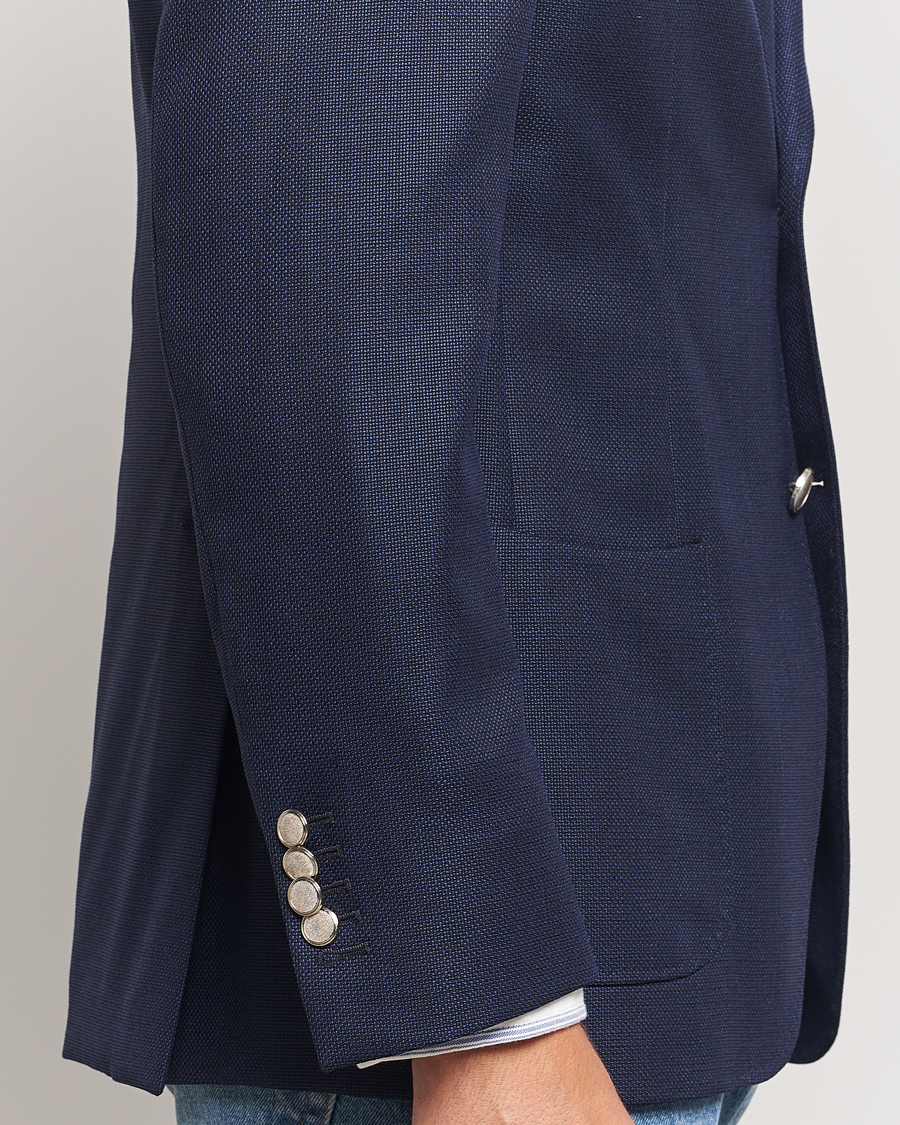 Men | Blazers | Morris Heritage | Wool Hopsack Club Blazer Navy