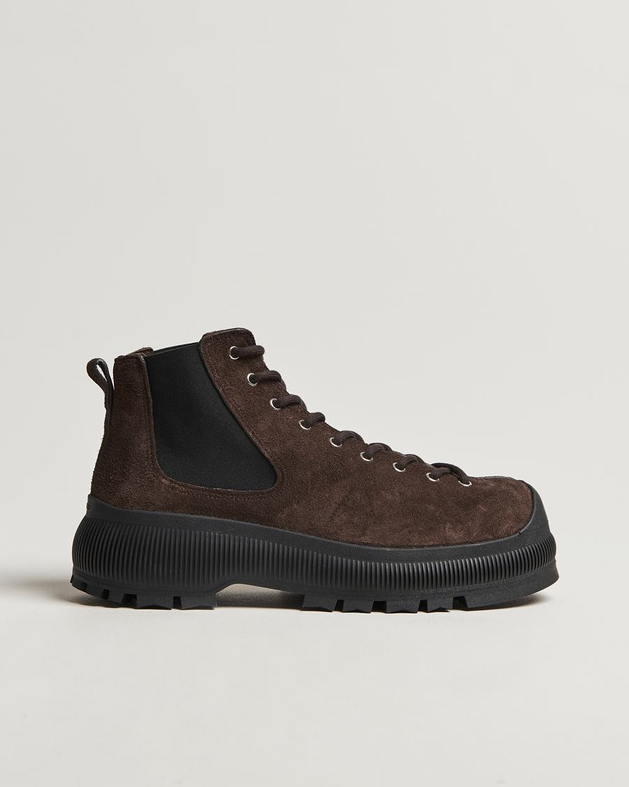 Men | Jil Sander Suede Ankle Boots Dark Brown | Jil Sander | Suede Ankle Boots Dark Brown