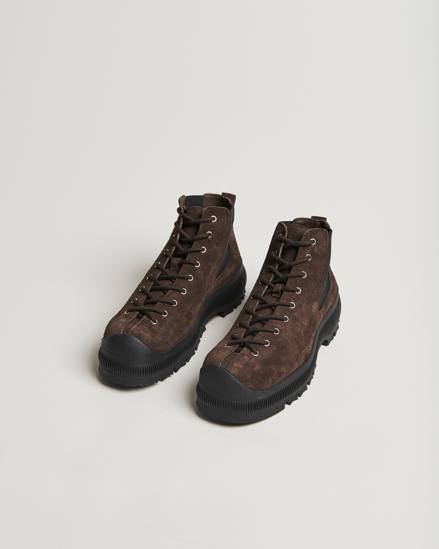 Men | Jil Sander Suede Ankle Boots Dark Brown | Jil Sander | Suede Ankle Boots Dark Brown