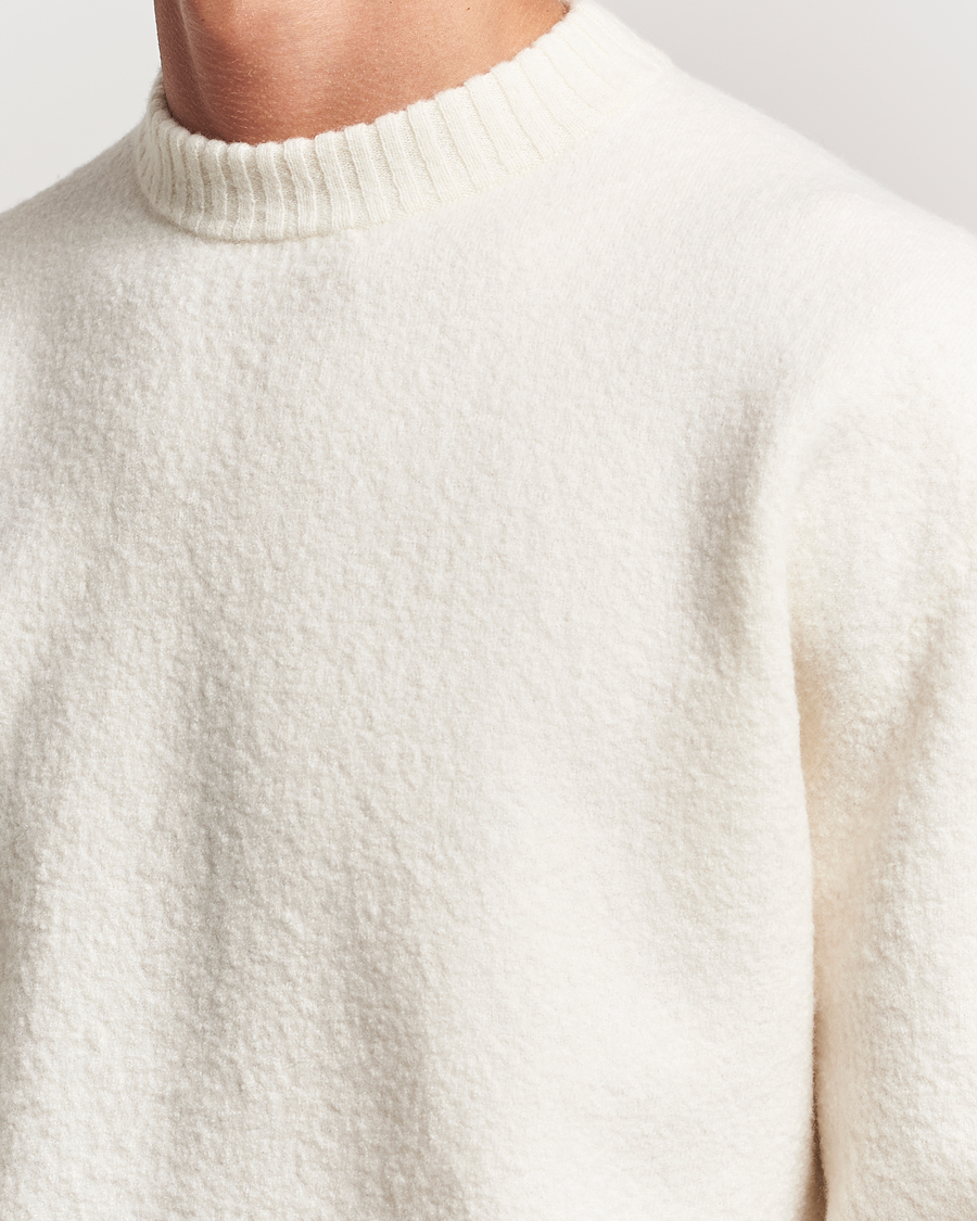 Men | Sweaters & Knitwear | Jil Sander | Boiled Merino Round Neck Sweater Off White