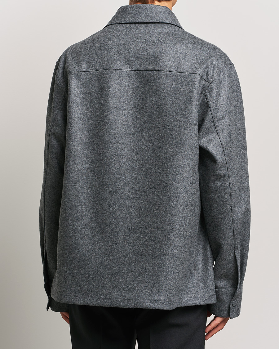 Men | Shirts | Jil Sander | Wool Flannel Overshirt Grey Melange