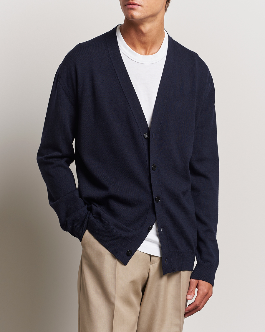 Men | Sweaters & Knitwear | Jil Sander | Superfine Merino Cardigan Navy