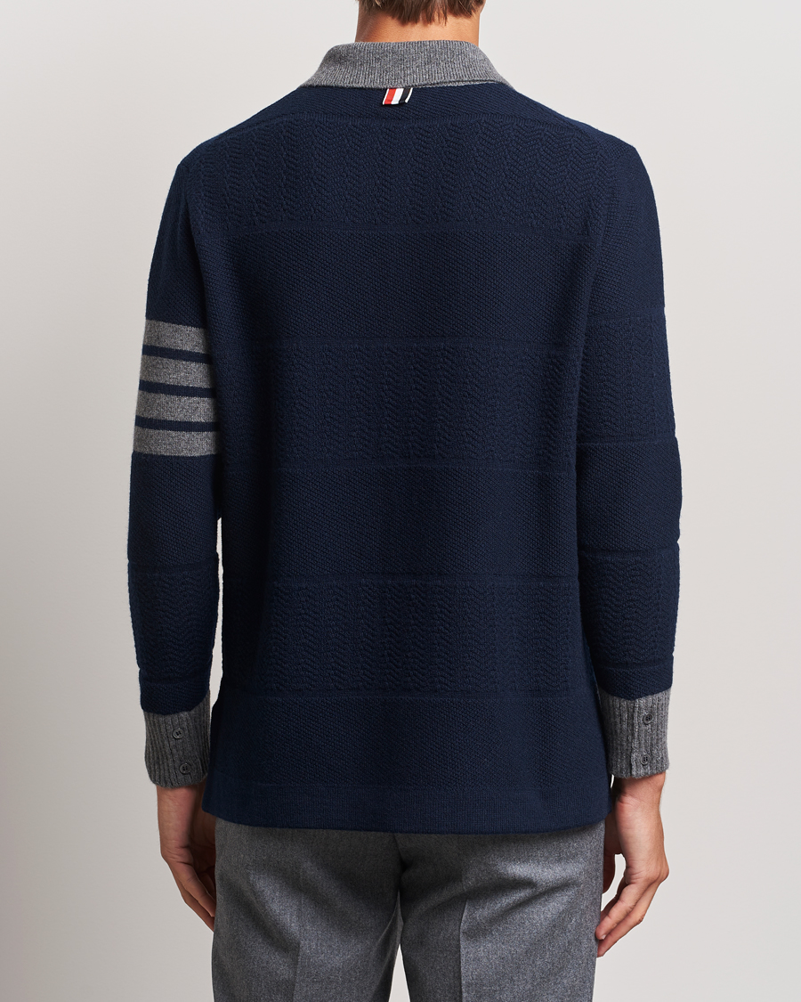 Men | Sweaters & Knitwear | Thom Browne | Textured Wool Rugby Navy