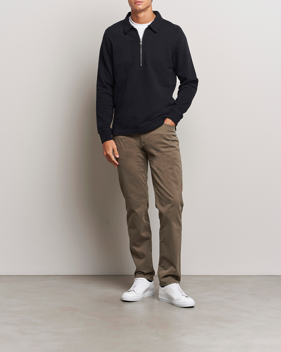 Men | Trousers | Brax | Cadiz Cotton Satin 5-Pocket Pants Khaki