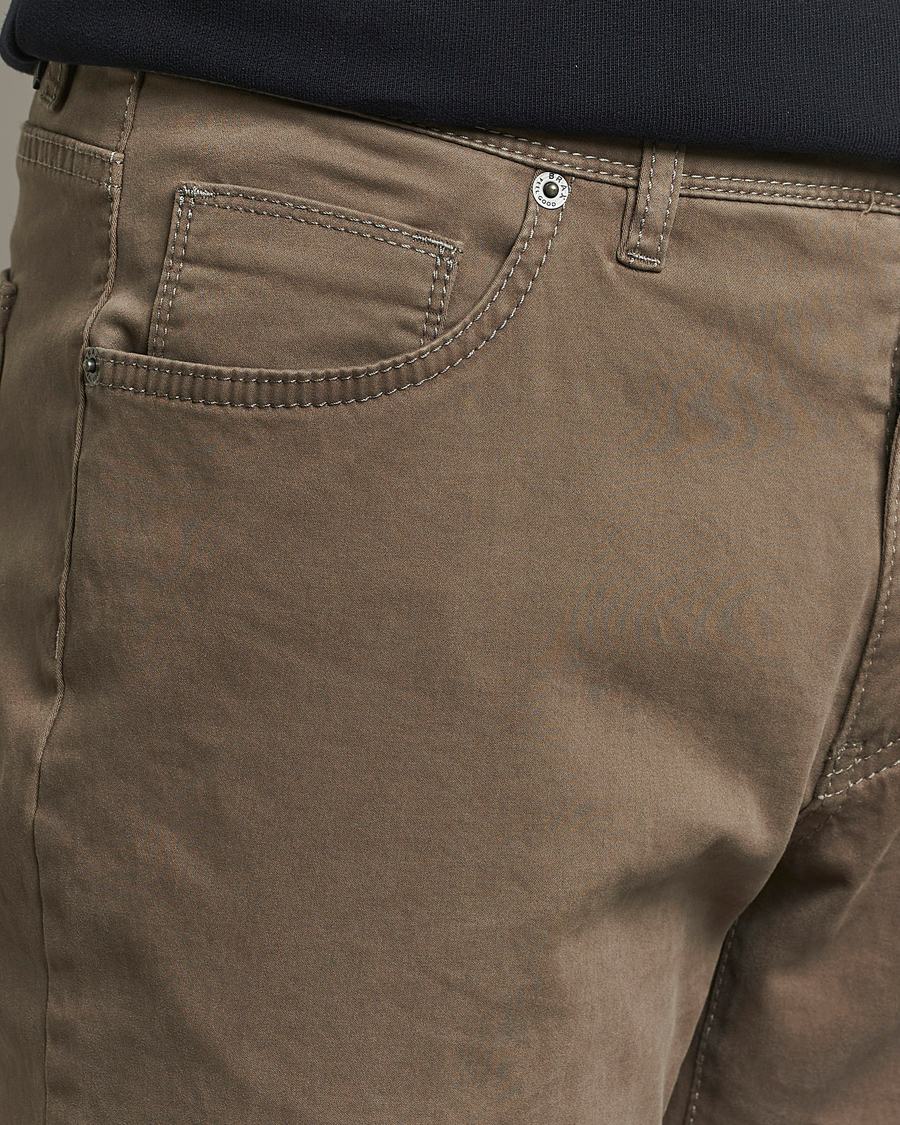 Men | Trousers | Brax | Cadiz Cotton Satin 5-Pocket Pants Khaki