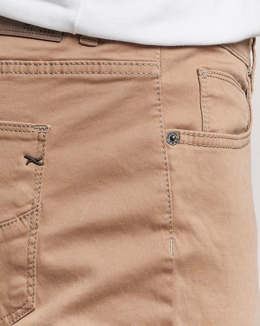 Men | Trousers | Brax | Cadiz Cotton Satin 5-Pocket Pants Beige