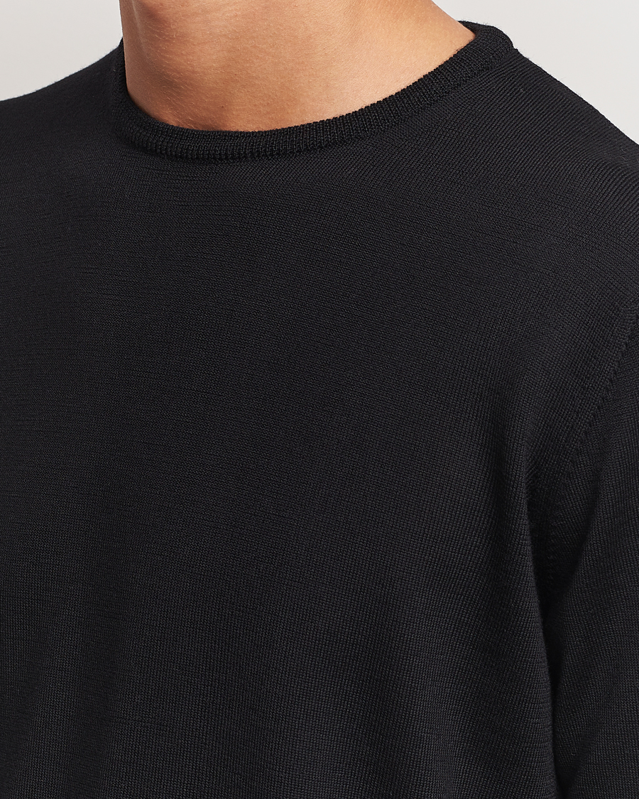 Men | Sweaters & Knitwear | Morgano | Extra Fine Merino Wool Crewneck Black