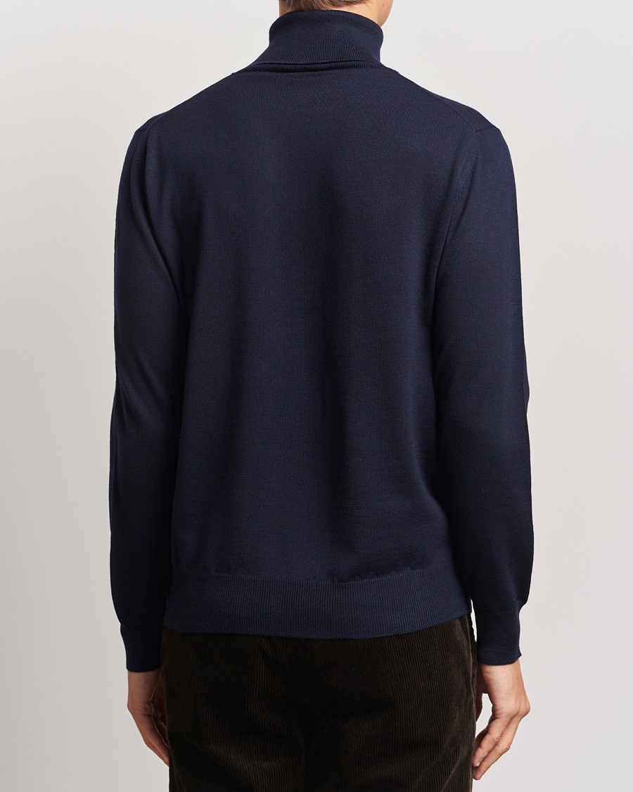 Men | Sweaters & Knitwear | Morgano | Extra Fine Merino Wool Rollneck Navy