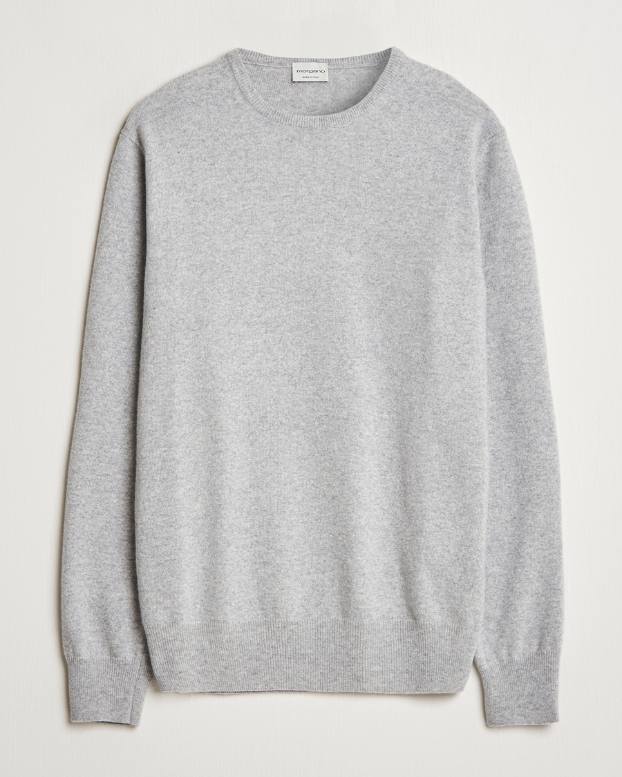 Men | Sweaters & Knitwear | Morgano | Wool/Cashmere Crewneck Mid Grey
