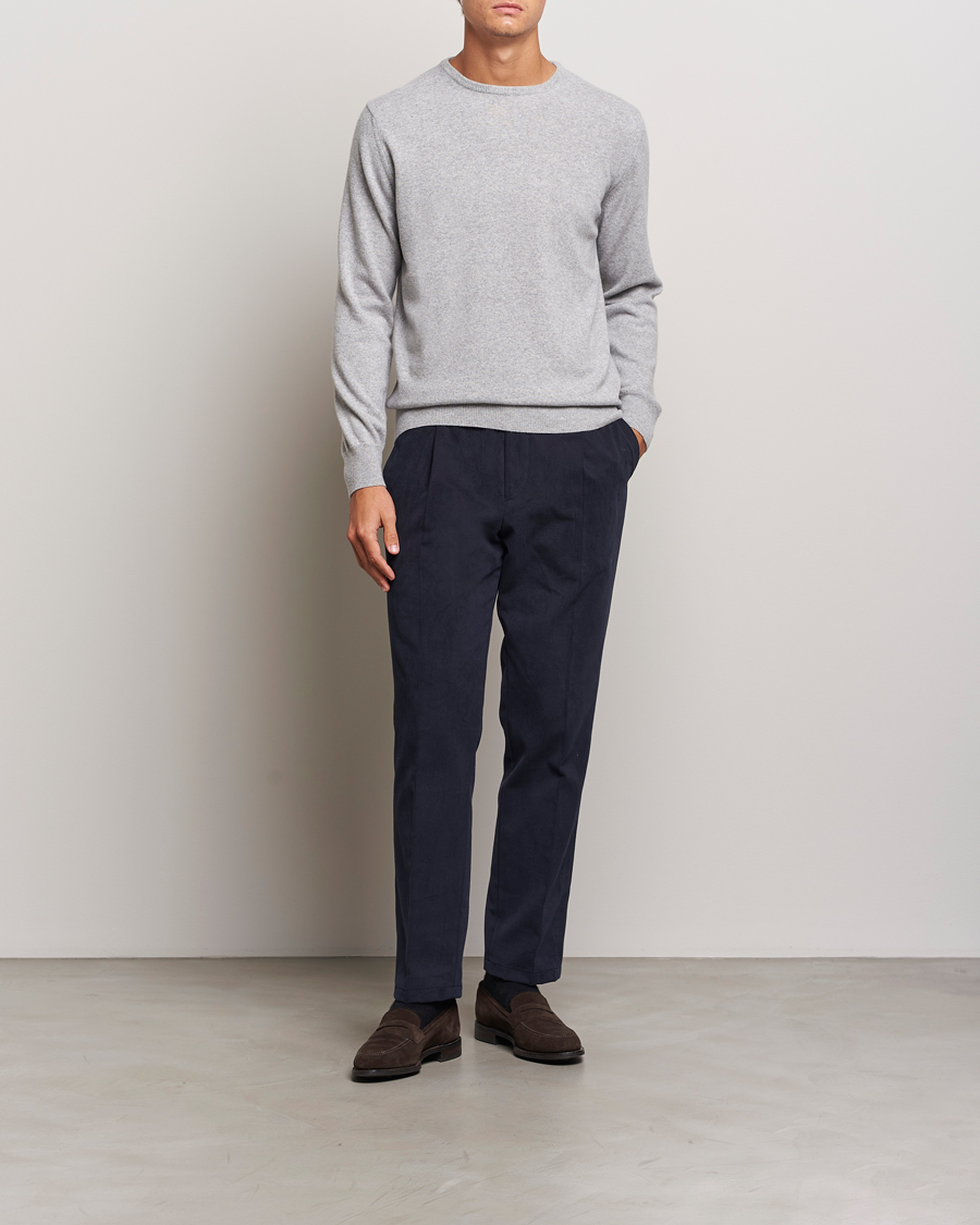 Men | Sweaters & Knitwear | Morgano | Wool/Cashmere Crewneck Mid Grey
