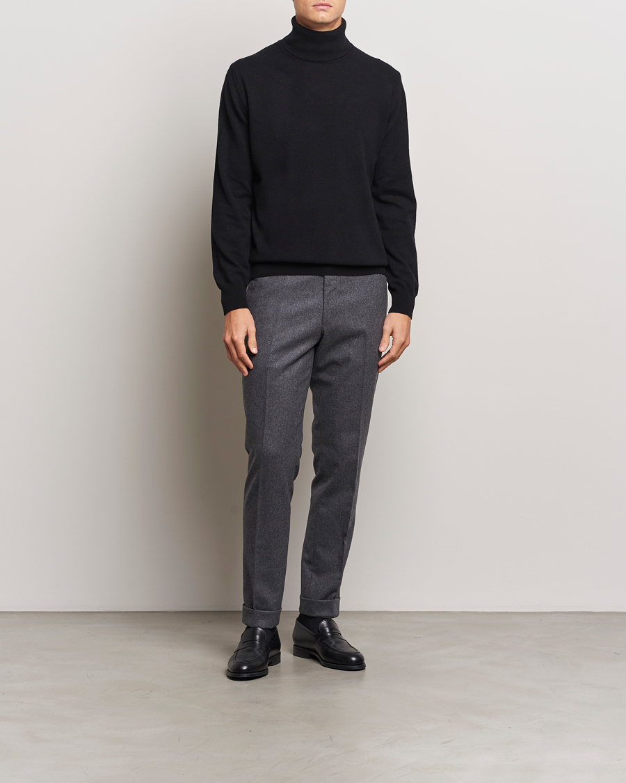 Men | Sweaters & Knitwear | Morgano | Wool/Cashmere Rollneck Black