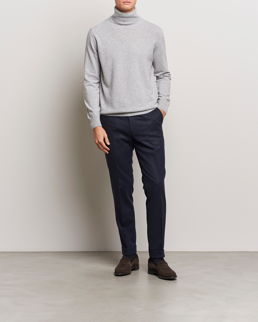 Men | Sweaters & Knitwear | Morgano | Wool/Cashmere Rollneck Mid Grey