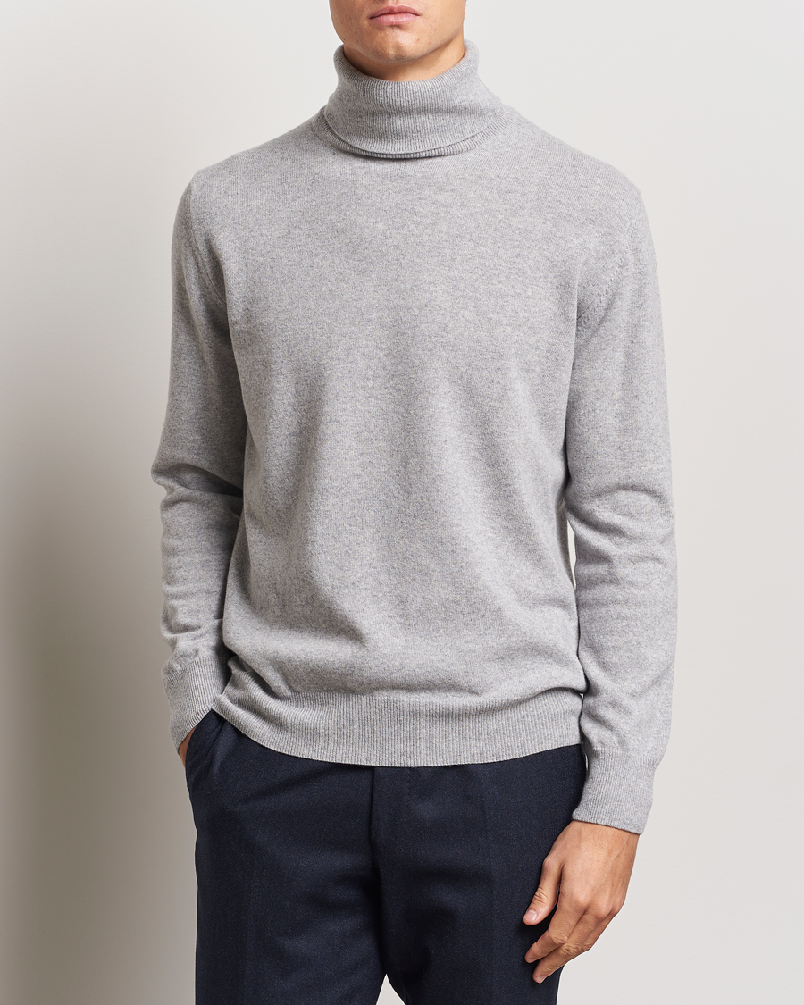Men | Sweaters & Knitwear | Morgano | Wool/Cashmere Rollneck Mid Grey