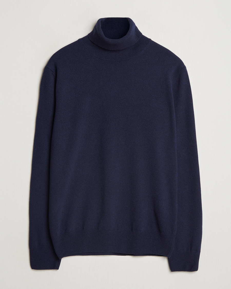 Men | Sweaters & Knitwear | Morgano | Wool/Cashmere Rollneck Navy