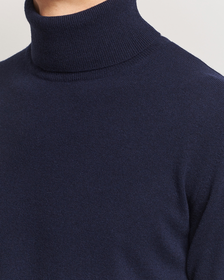 Men | Sweaters & Knitwear | Morgano | Wool/Cashmere Rollneck Navy