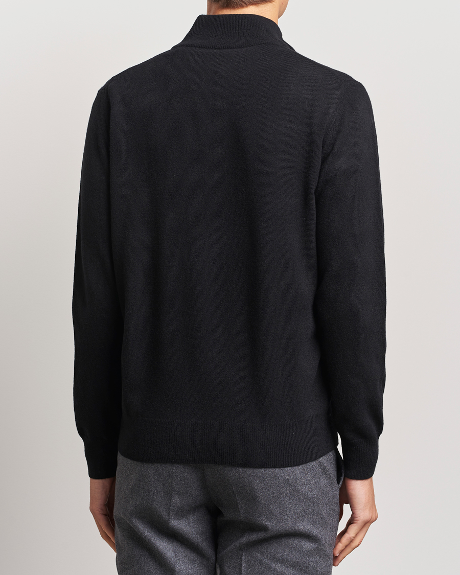 Men | Sweaters & Knitwear | Morgano | Wool/Cashmere Half-Zip Black